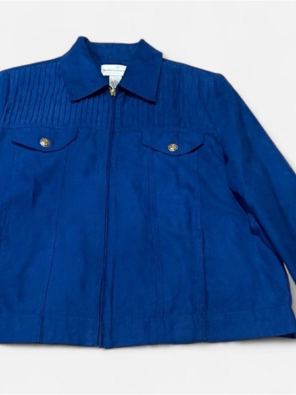 Draper's & Damon's Electric Blue Pleated Zip Jacket